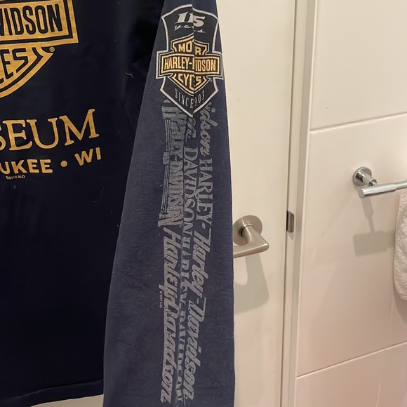 Harley Davidson Motorcycles - Vintage Navy Blue Graphic Long Sleeve - Picture 4 of 4